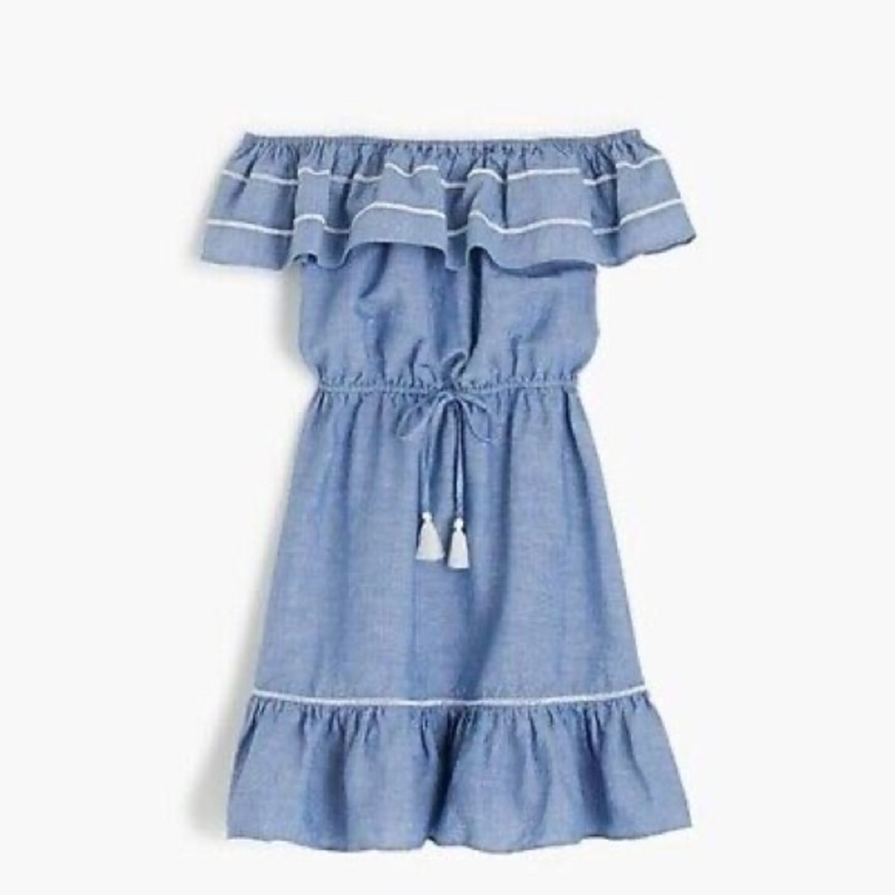 J Crew Ruffle Chambray Dress - Sz XL